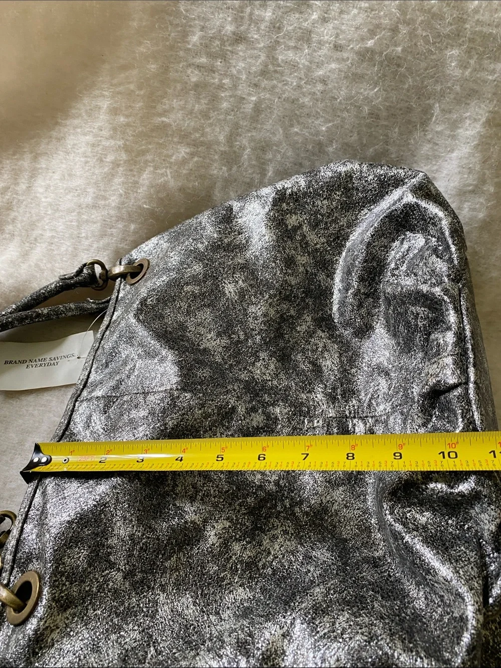 Cara NY Metallic Silver-Black Fabric Shoulder Bag